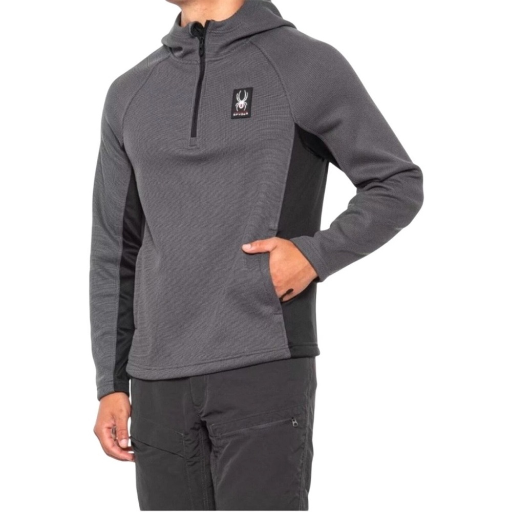 NWT Spyder Men's Gray Hooded pullover Jacket size L.